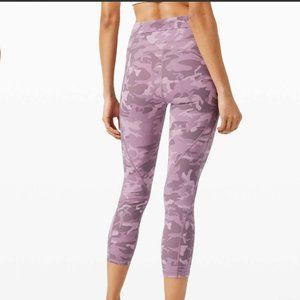 NWT Lululemon Time To Sweat Crop 23" Incognito Camo Pink Taupe Multi in size 4